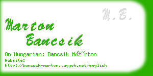 marton bancsik business card